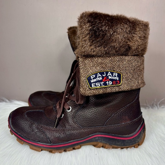 Pajar Shoes - PAJAR Dark Brown Boots Faux Fur Cuff